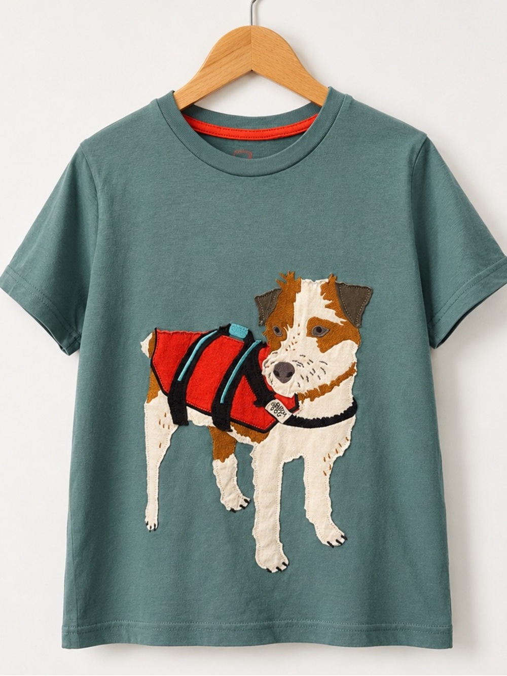 Mini Boden Dog Applique T-Shirt Youth Size 7/8